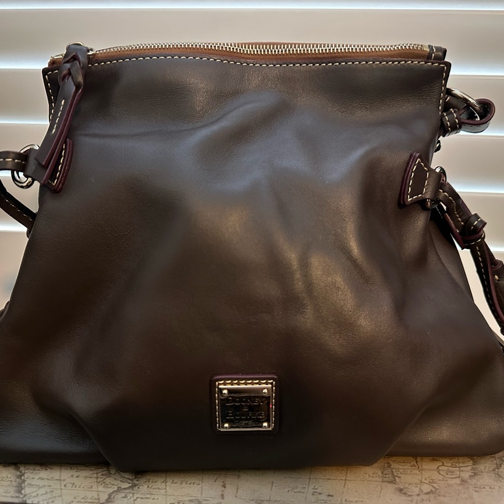 Dooney & Bourke Dark Brown Leather Shoulder Bag - Picture 3 of 8